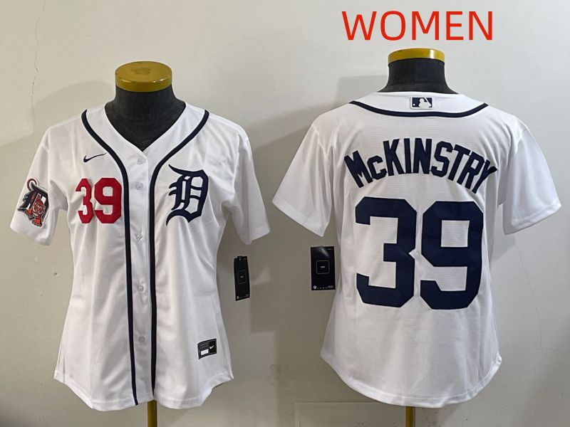 Women Detroit Tigers 39 Mckinstry White Game Nike MLB Jersey style 007